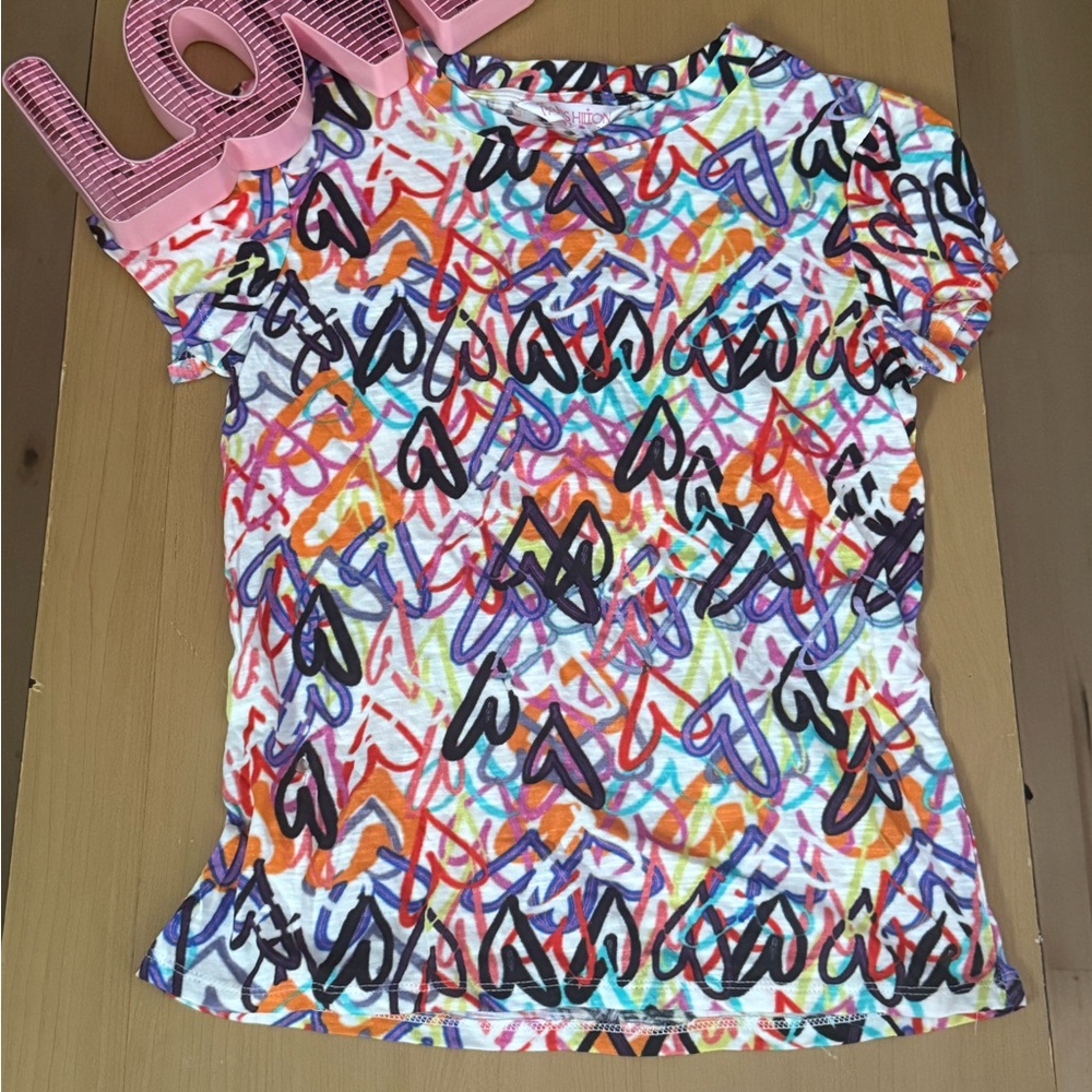 Colorful Graphic T-Shirt Paris Hilton